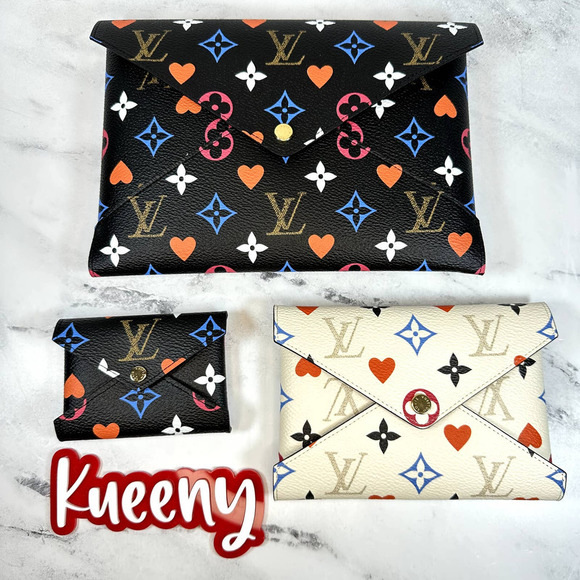 Louis Vuitton Game On Kirigami 3-Pochettes b&w hearts LV wallet/bags Rare Auth - Picture 2 of 12